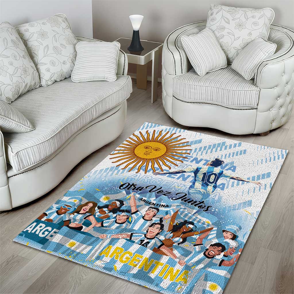 Argentina 2024 Football Champions Area Rug Vamos La Seleccion Otra Vez Juntos - Wonder Print Shop