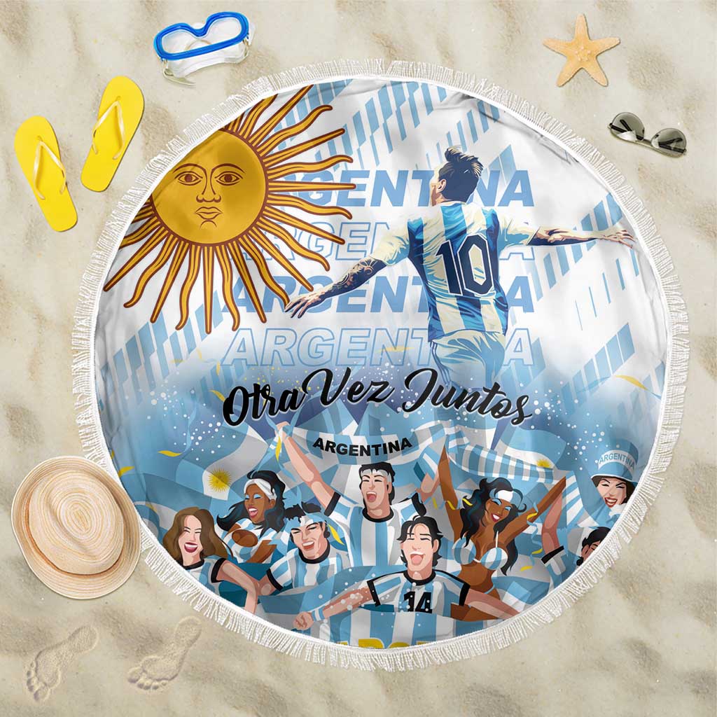 Argentina 2024 Football Champions Beach Blanket Vamos La Seleccion Otra Vez Juntos - Wonder Print Shop