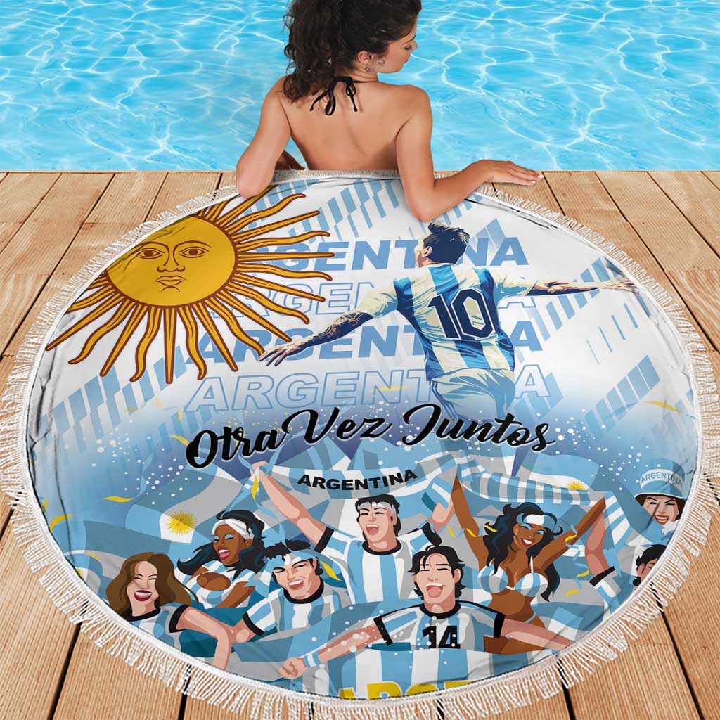 Argentina 2024 Football Champions Beach Blanket Vamos La Seleccion Otra Vez Juntos - Wonder Print Shop