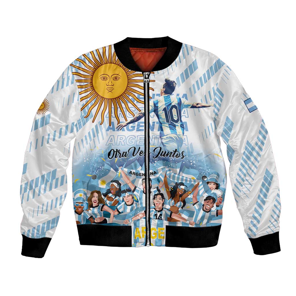 Argentina 2024 Football Champions Bomber Jacket Vamos La Seleccion Otra Vez Juntos - Wonder Print Shop