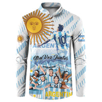 Argentina 2024 Football Champions Button Sweatshirt Vamos La Seleccion Otra Vez Juntos - Wonder Print Shop