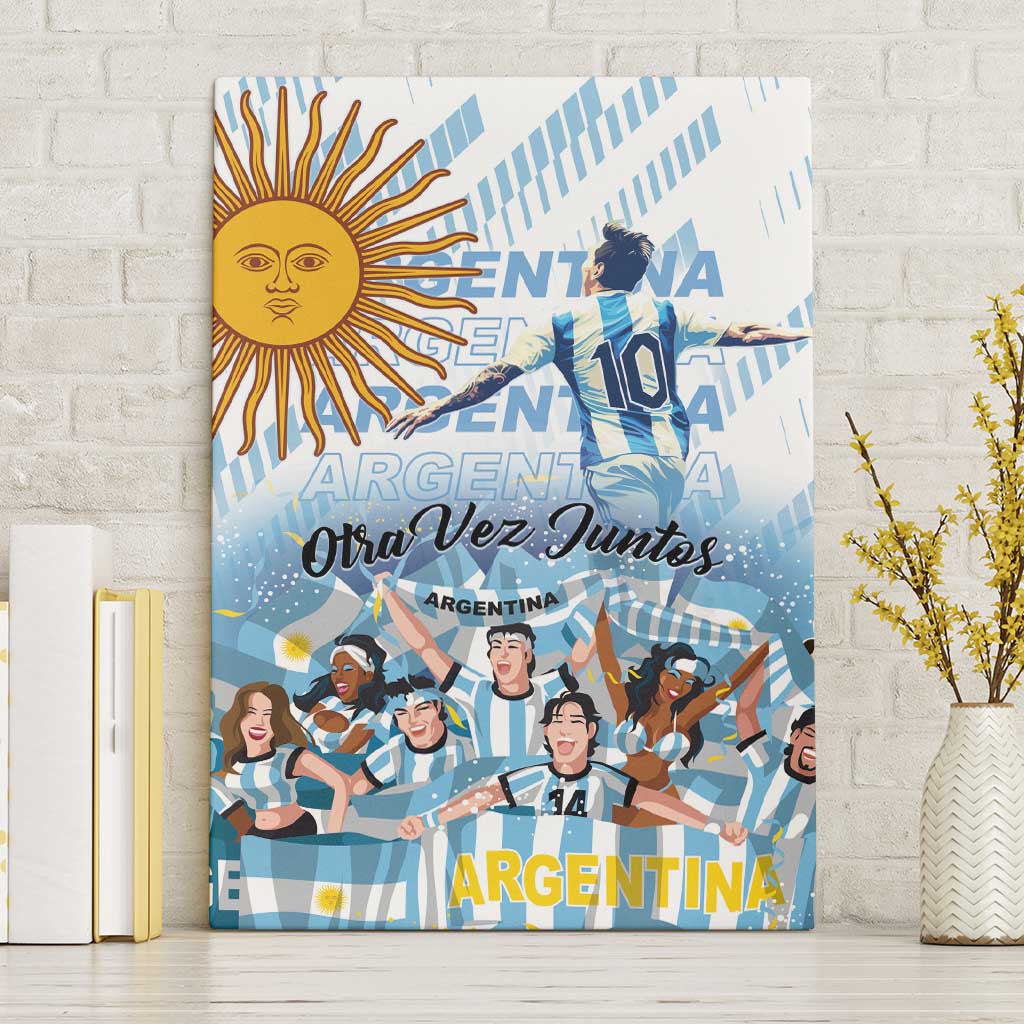 Argentina 2024 Football Champions Canvas Wall Art Vamos La Seleccion Otra Vez Juntos - Wonder Print Shop