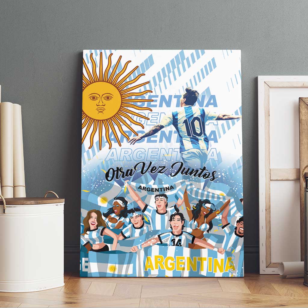 Argentina 2024 Football Champions Canvas Wall Art Vamos La Seleccion Otra Vez Juntos - Wonder Print Shop