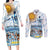 Argentina 2024 Football Champions Couples Matching Long Sleeve Bodycon Dress and Long Sleeve Button Shirt Vamos La Seleccion Otra Vez Juntos - Wonder Print Shop