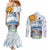 Argentina 2024 Football Champions Couples Matching Mermaid Dress and Long Sleeve Button Shirt Vamos La Seleccion Otra Vez Juntos