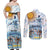 Argentina 2024 Football Champions Couples Matching Off Shoulder Maxi Dress and Long Sleeve Button Shirt Vamos La Seleccion Otra Vez Juntos - Wonder Print Shop