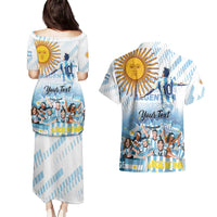 Argentina 2024 Football Champions Couples Matching Puletasi and Hawaiian Shirt Vamos La Seleccion Otra Vez Juntos - Wonder Print Shop