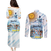 Argentina 2024 Football Champions Couples Matching Puletasi and Long Sleeve Button Shirt Vamos La Seleccion Otra Vez Juntos - Wonder Print Shop