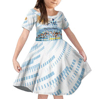 Argentina 2024 Football Champions Family Matching Off Shoulder Maxi Dress and Hawaiian Shirt Vamos La Seleccion Otra Vez Juntos - Wonder Print Shop