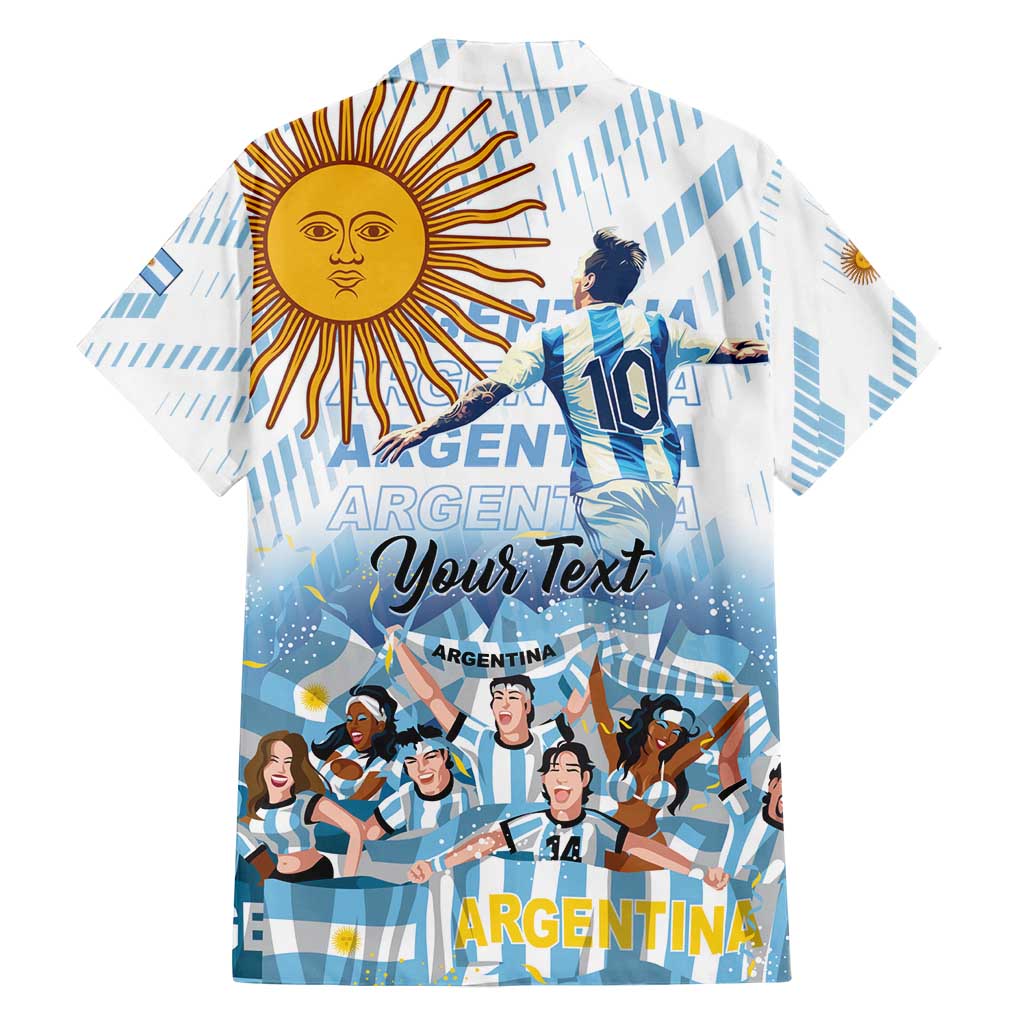 Argentina 2024 Football Champions Family Matching Off Shoulder Maxi Dress and Hawaiian Shirt Vamos La Seleccion Otra Vez Juntos - Wonder Print Shop