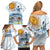 Argentina 2024 Football Champions Family Matching Off Shoulder Short Dress and Hawaiian Shirt Vamos La Seleccion Otra Vez Juntos - Wonder Print Shop