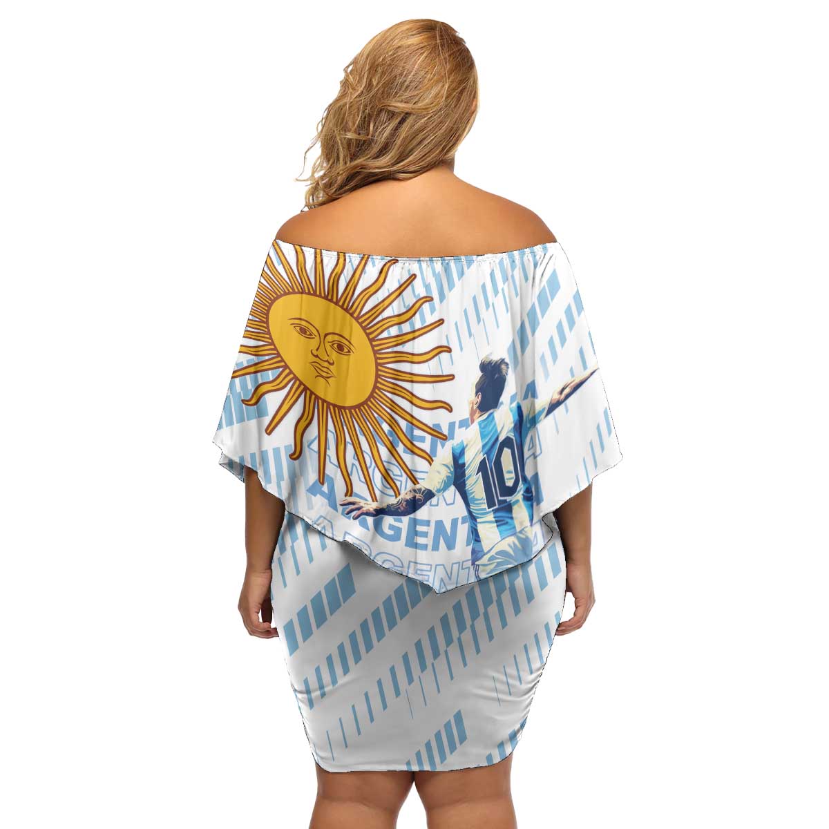 Argentina 2024 Football Champions Family Matching Off Shoulder Short Dress and Hawaiian Shirt Vamos La Seleccion Otra Vez Juntos - Wonder Print Shop