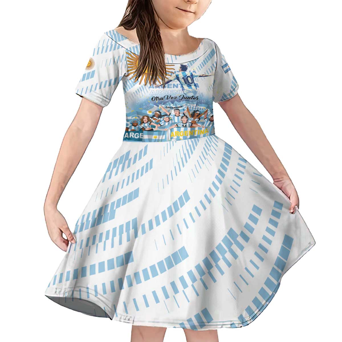 Argentina 2024 Football Champions Family Matching Puletasi and Hawaiian Shirt Vamos La Seleccion Otra Vez Juntos - Wonder Print Shop
