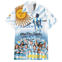 Argentina 2024 Football Champions Family Matching Puletasi and Hawaiian Shirt Vamos La Seleccion Otra Vez Juntos - Wonder Print Shop