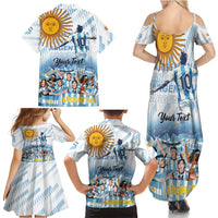 Argentina 2024 Football Champions Family Matching Summer Maxi Dress and Hawaiian Shirt Vamos La Seleccion Otra Vez Juntos - Wonder Print Shop