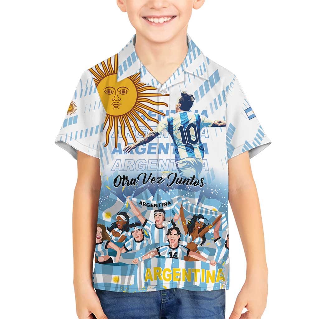 Argentina 2024 Football Champions Family Matching Summer Maxi Dress and Hawaiian Shirt Vamos La Seleccion Otra Vez Juntos - Wonder Print Shop
