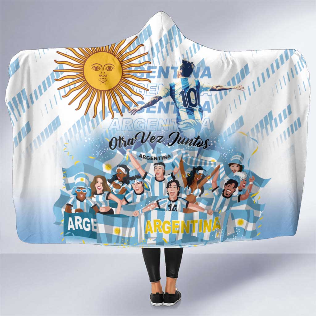 Argentina 2024 Football Champions Hooded Blanket Vamos La Seleccion Otra Vez Juntos