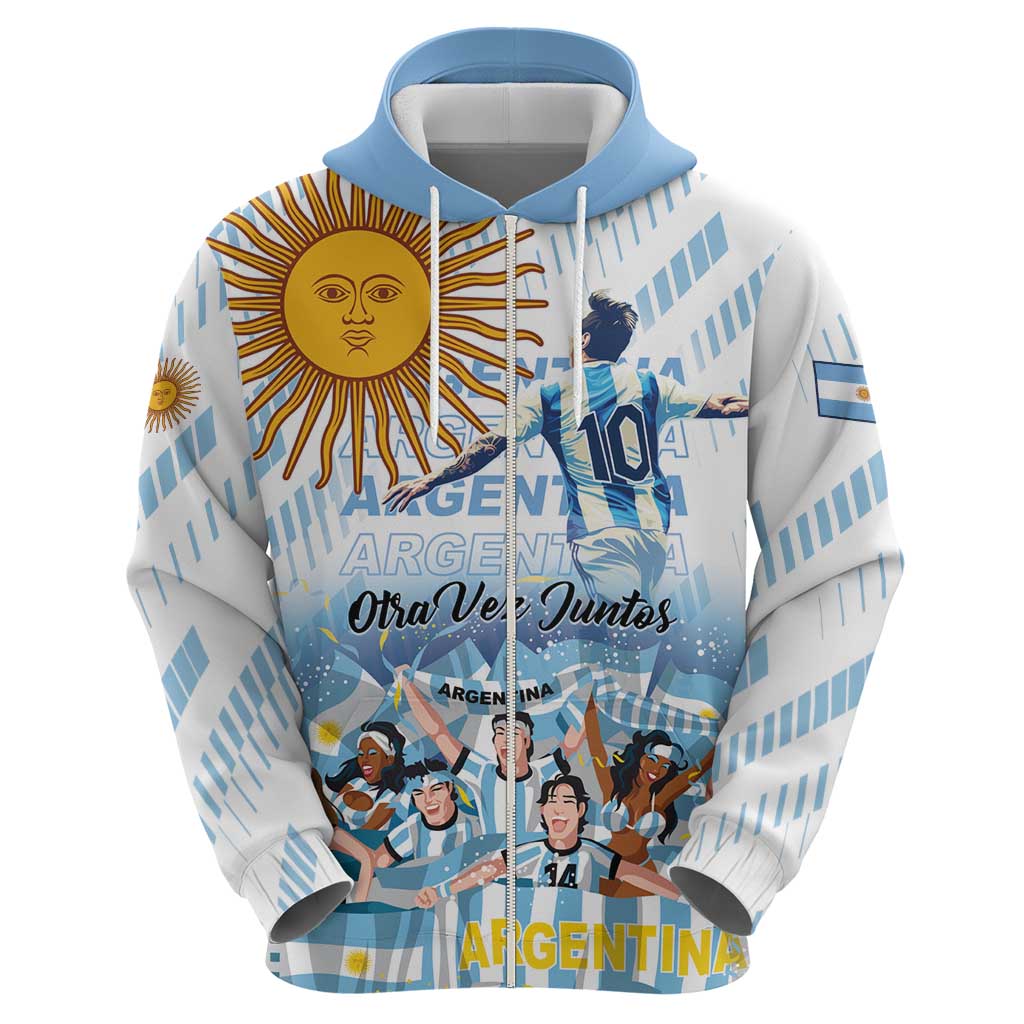 Argentina 2024 Football Champions Hoodie Vamos La Seleccion Otra Vez Juntos - Wonder Print Shop