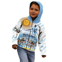 Argentina 2024 Football Champions Kid Hoodie Vamos La Seleccion Otra Vez Juntos - Wonder Print Shop