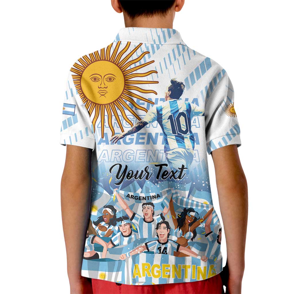 Argentina 2024 Football Champions Kid Polo Shirt Vamos La Seleccion Otra Vez Juntos - Wonder Print Shop