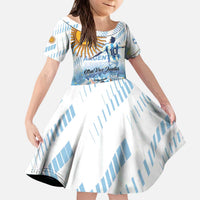 Argentina 2024 Football Champions Kid Short Sleeve Dress Vamos La Seleccion Otra Vez Juntos - Wonder Print Shop