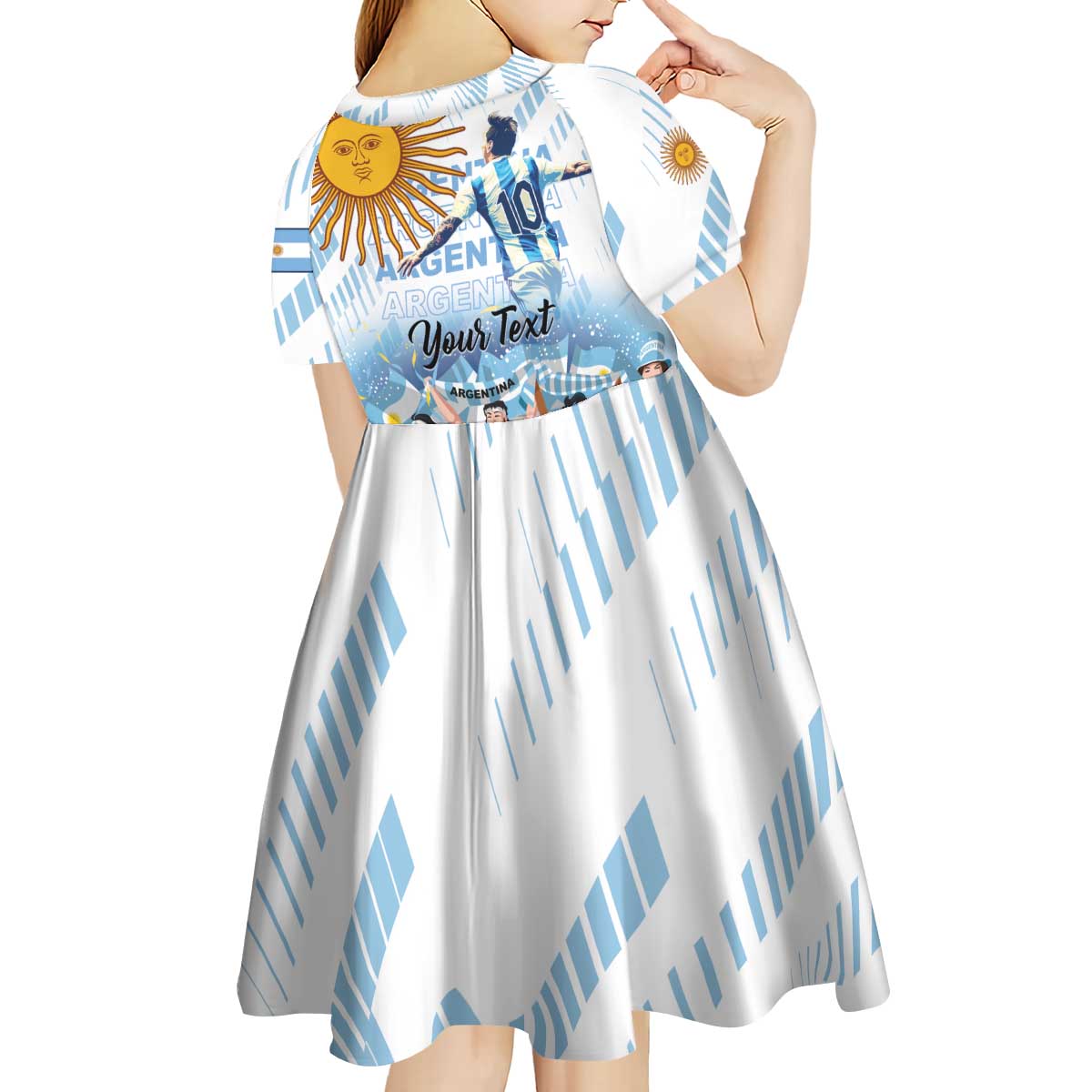 Argentina 2024 Football Champions Kid Short Sleeve Dress Vamos La Seleccion Otra Vez Juntos - Wonder Print Shop
