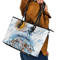 Argentina 2024 Football Champions Leather Tote Bag Vamos La Seleccion Otra Vez Juntos - Wonder Print Shop