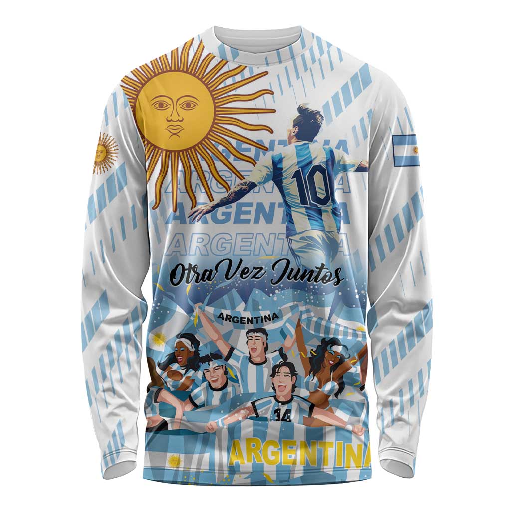 Argentina 2024 Football Champions Long Sleeve Shirt Vamos La Seleccion Otra Vez Juntos - Wonder Print Shop