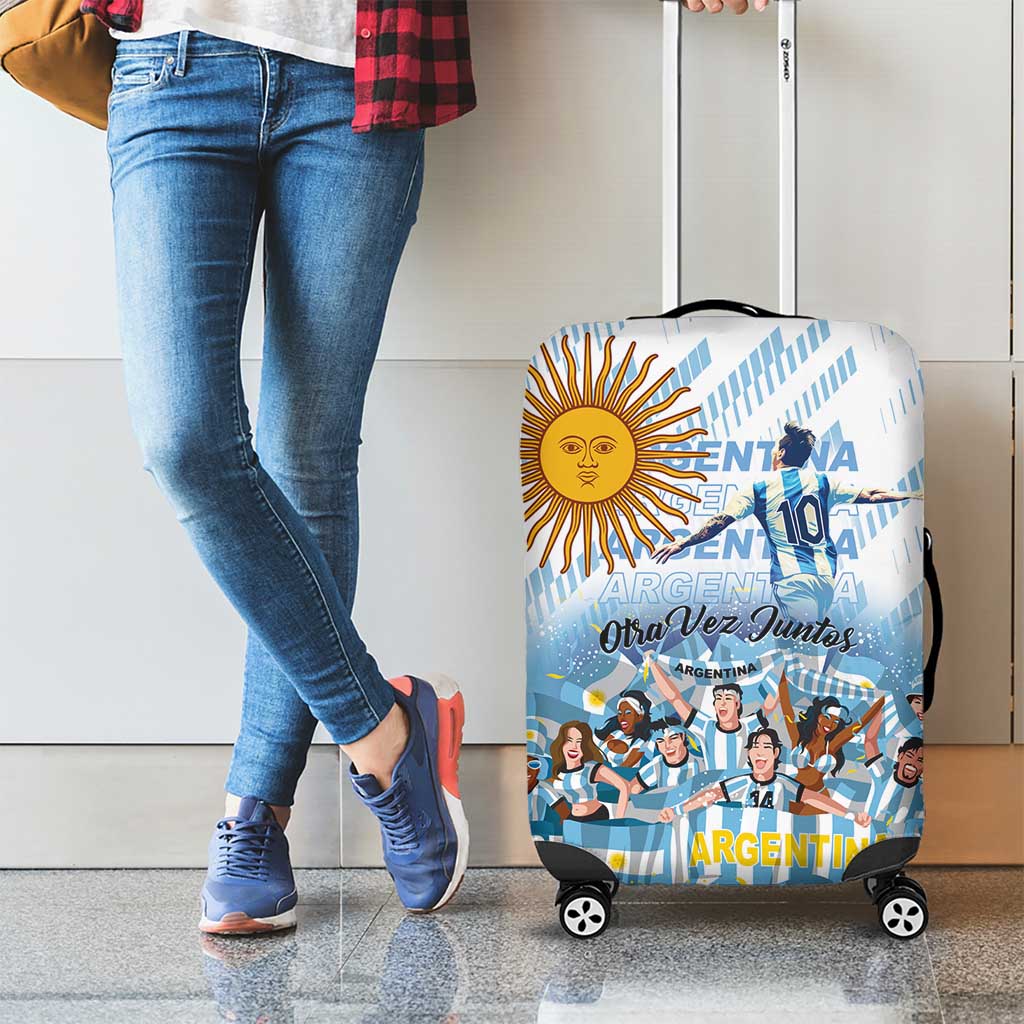 Argentina 2024 Football Champions Luggage Cover Vamos La Seleccion Otra Vez Juntos - Wonder Print Shop