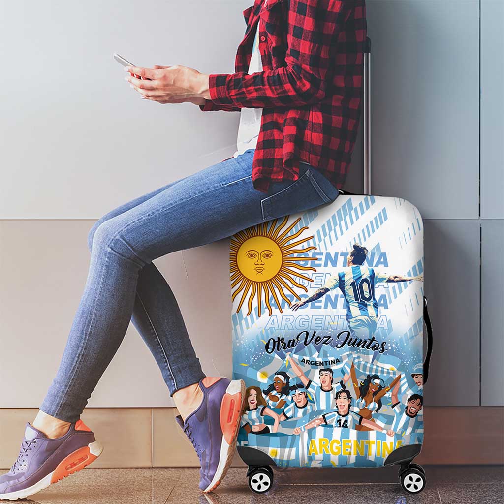 Argentina 2024 Football Champions Luggage Cover Vamos La Seleccion Otra Vez Juntos - Wonder Print Shop