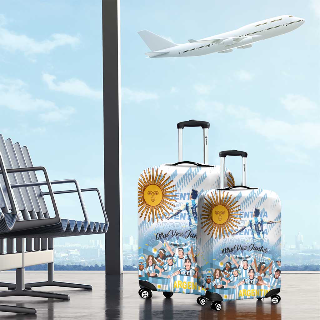 Argentina 2024 Football Champions Luggage Cover Vamos La Seleccion Otra Vez Juntos - Wonder Print Shop