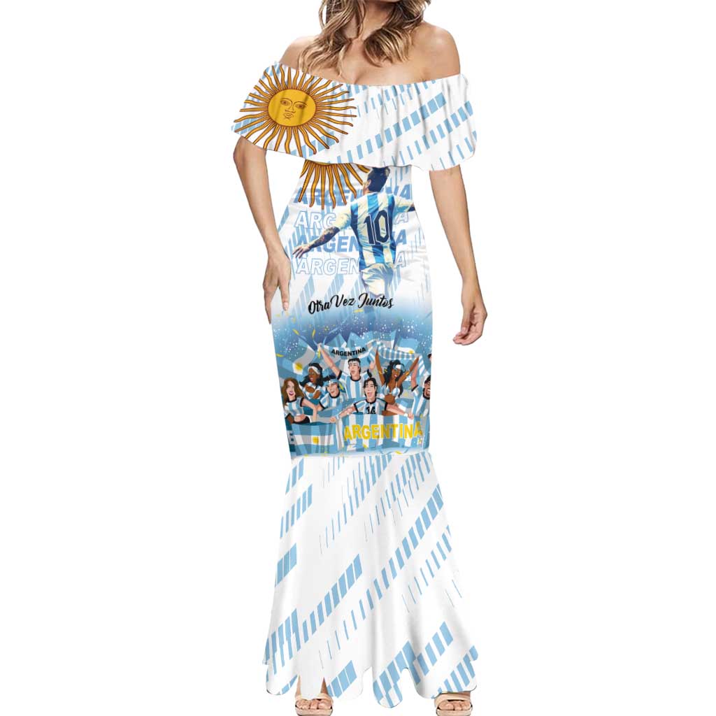 Argentina 2024 Football Champions Mermaid Dress Vamos La Seleccion Otra Vez Juntos - Wonder Print Shop