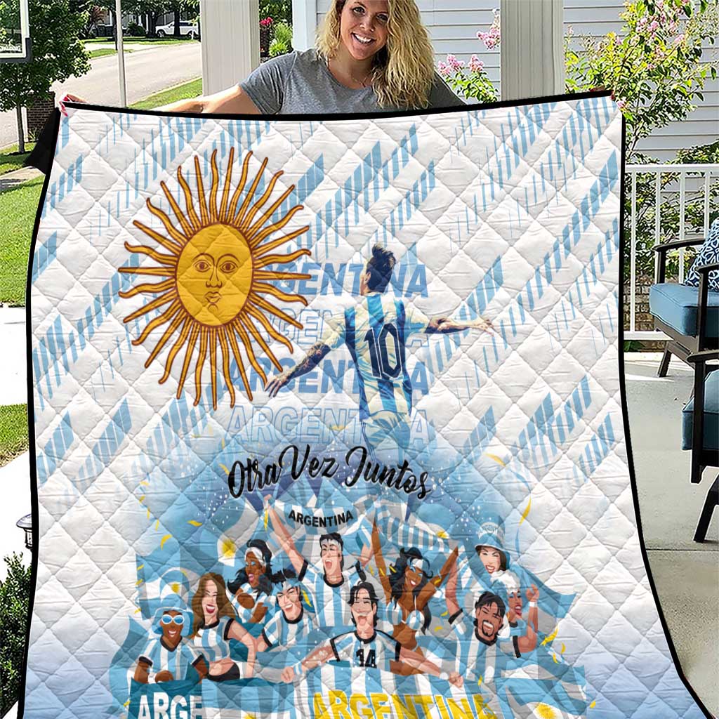 Argentina 2024 Football Champions Quilt Vamos La Seleccion Otra Vez Juntos - Wonder Print Shop