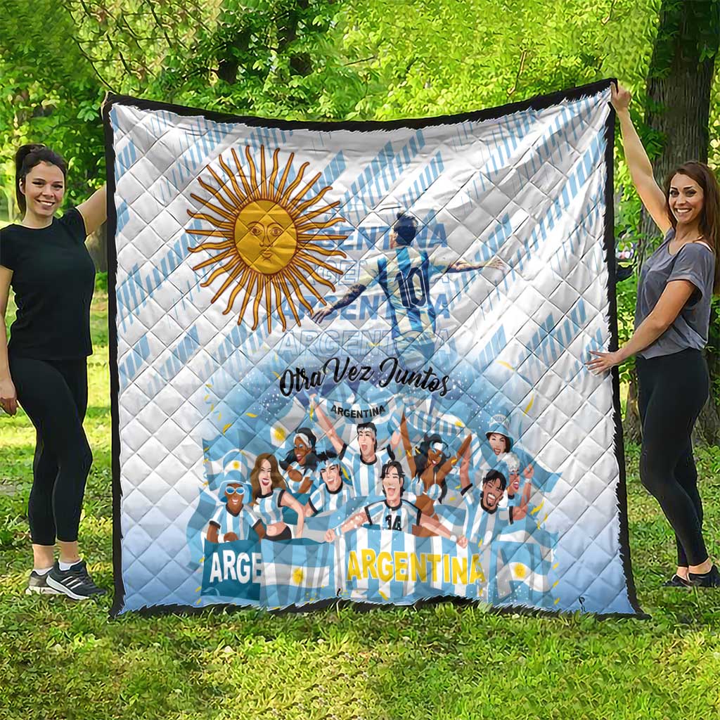 Argentina 2024 Football Champions Quilt Vamos La Seleccion Otra Vez Juntos - Wonder Print Shop