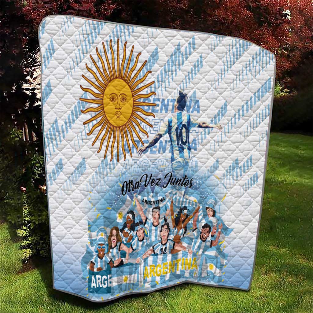 Argentina 2024 Football Champions Quilt Vamos La Seleccion Otra Vez Juntos - Wonder Print Shop