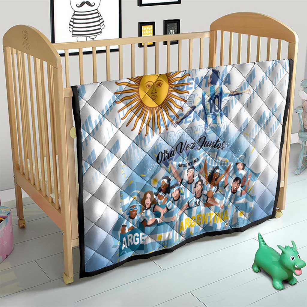 Argentina 2024 Football Champions Quilt Vamos La Seleccion Otra Vez Juntos - Wonder Print Shop