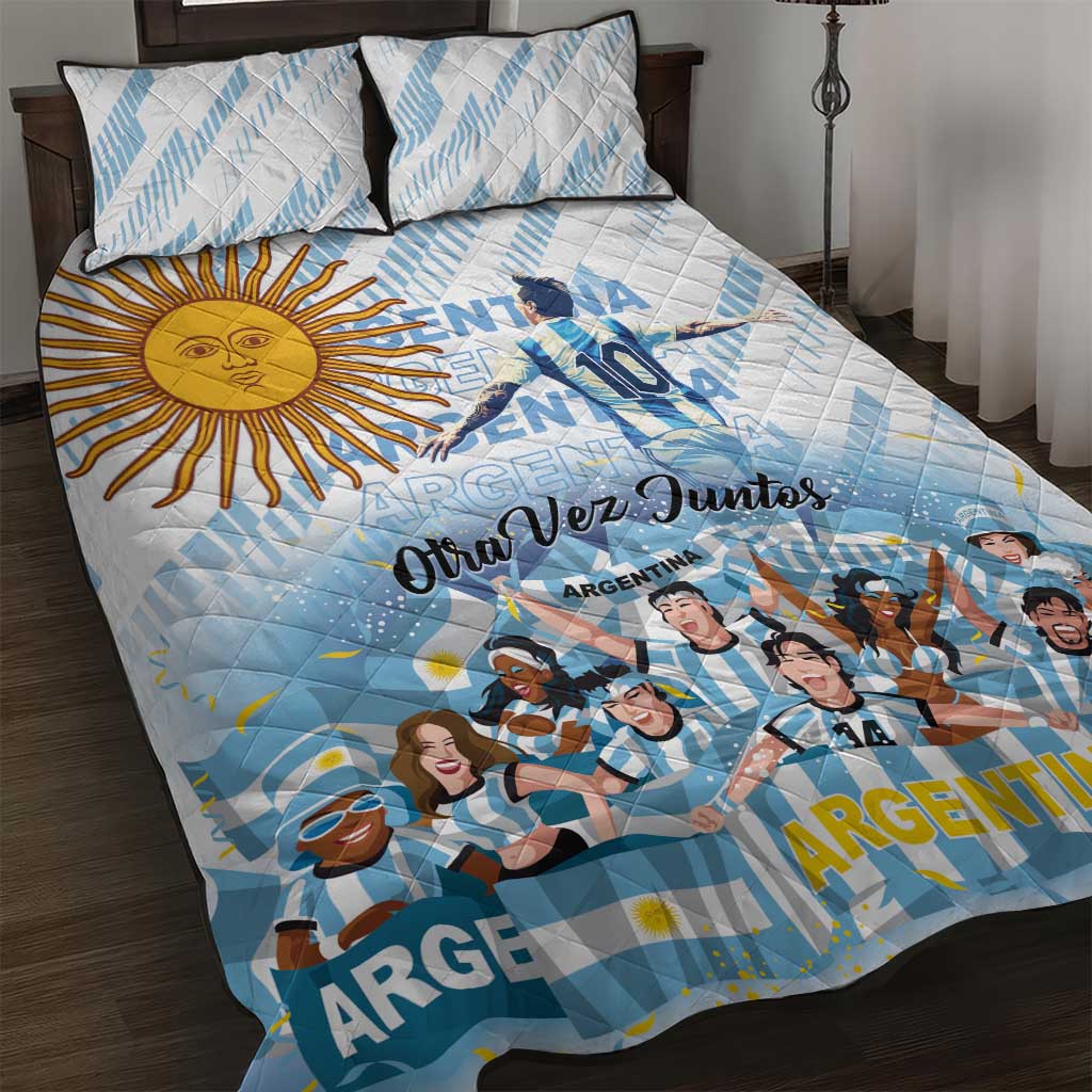 Argentina 2024 Football Champions Quilt Bed Set Vamos La Seleccion Otra Vez Juntos - Wonder Print Shop