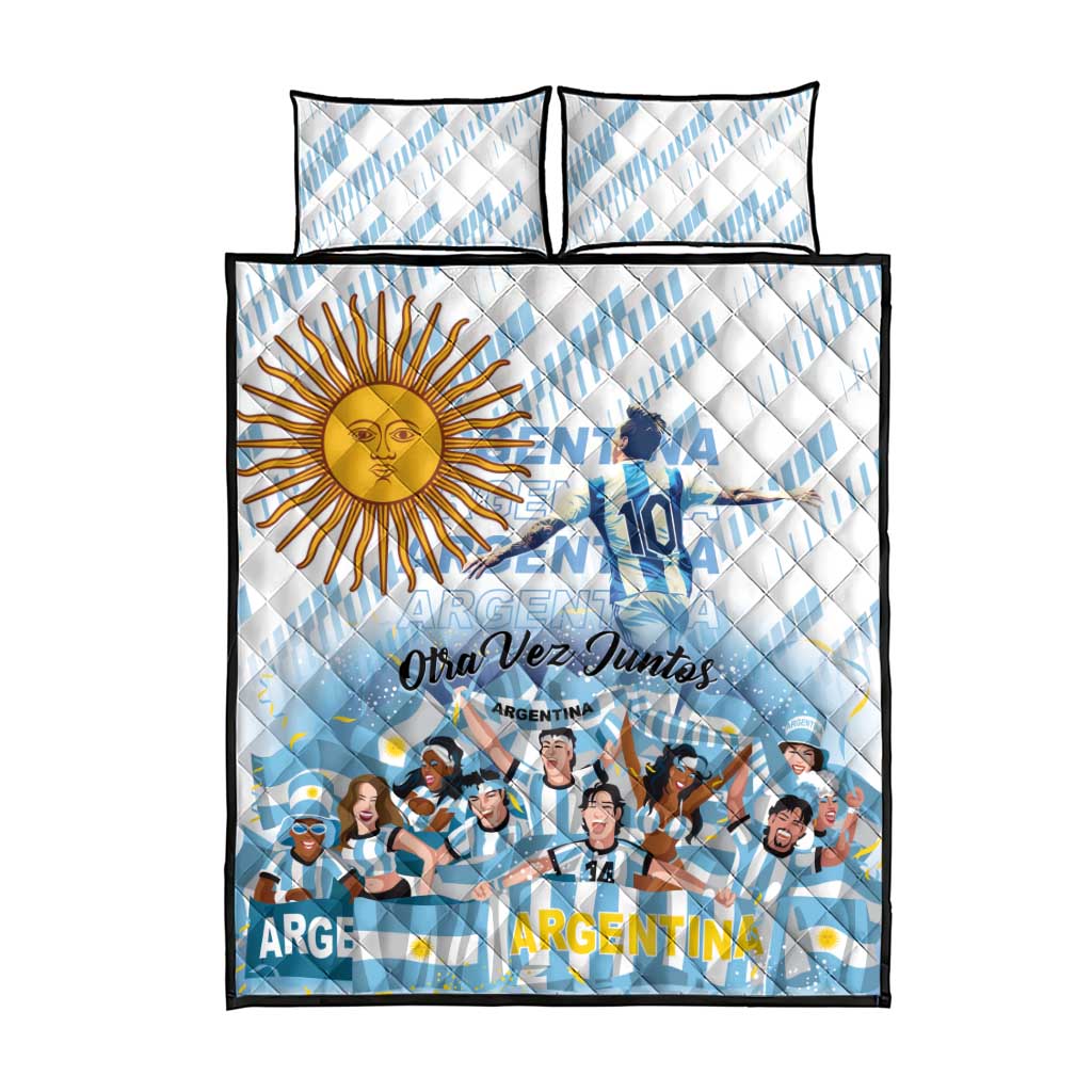Argentina 2024 Football Champions Quilt Bed Set Vamos La Seleccion Otra Vez Juntos - Wonder Print Shop