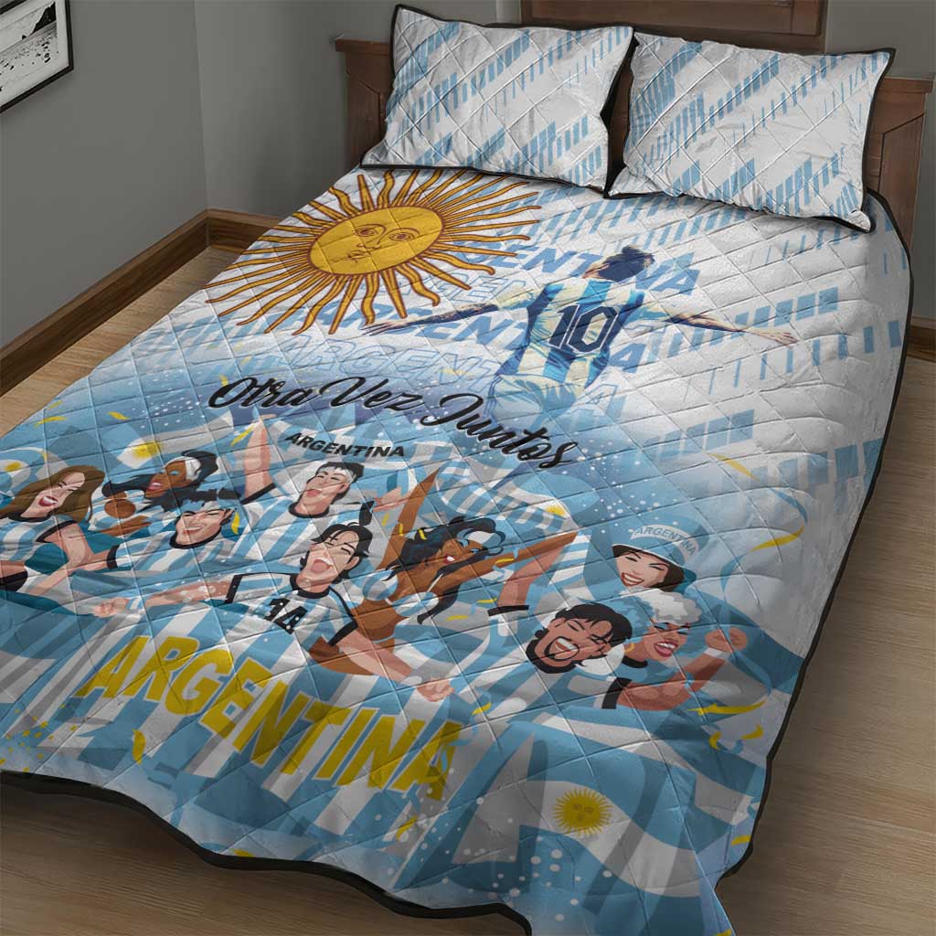 Argentina 2024 Football Champions Quilt Bed Set Vamos La Seleccion Otra Vez Juntos - Wonder Print Shop