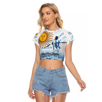 Argentina 2024 Football Champions Raglan Cropped T Shirt Vamos La Seleccion Otra Vez Juntos - Wonder Print Shop