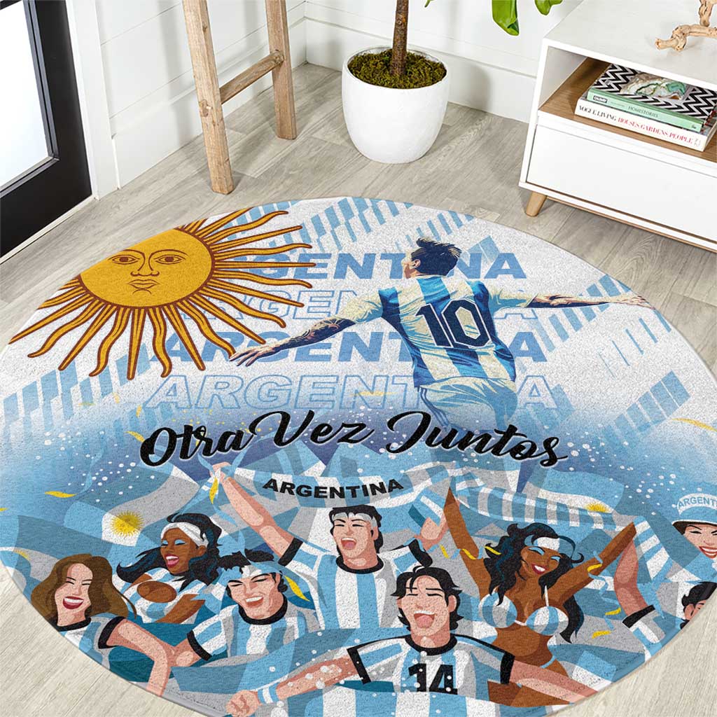 Argentina 2024 Football Champions Round Carpet Vamos La Seleccion Otra Vez Juntos