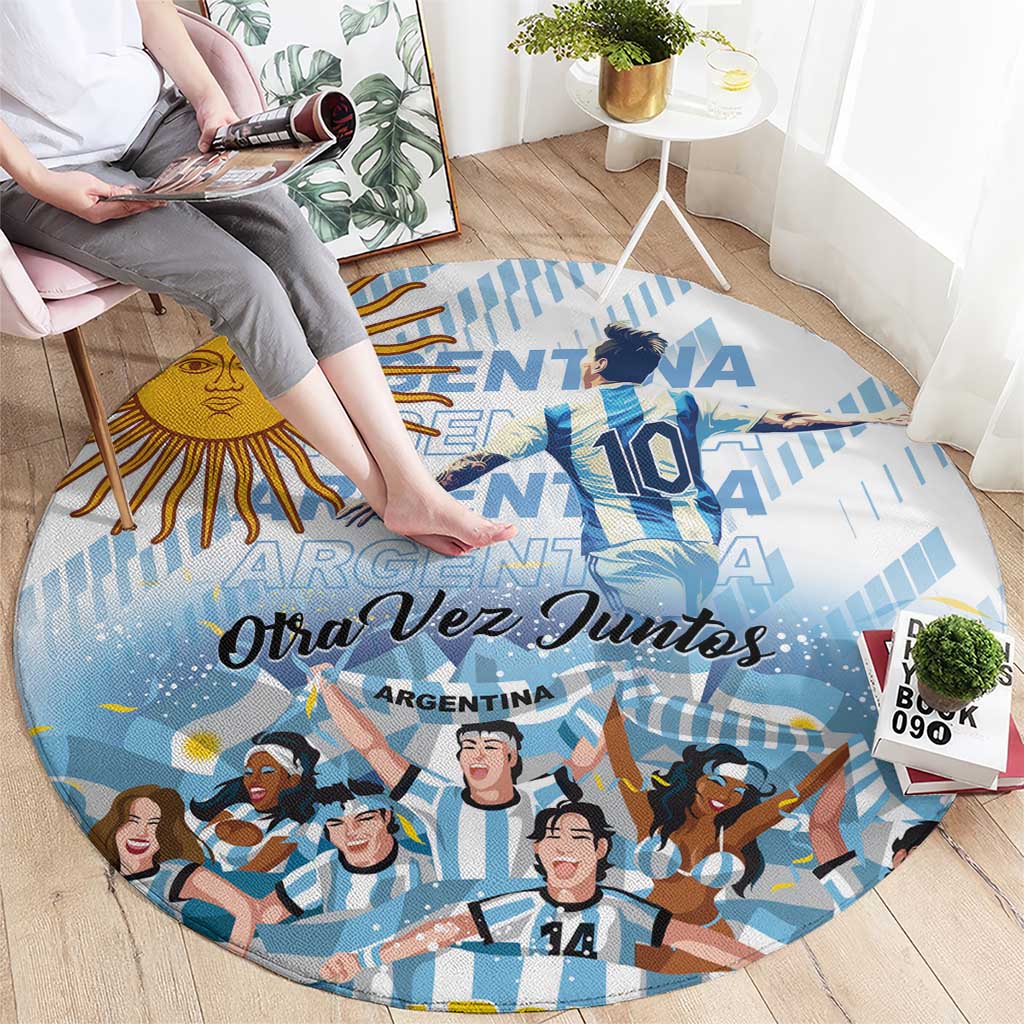 Argentina 2024 Football Champions Round Carpet Vamos La Seleccion Otra Vez Juntos