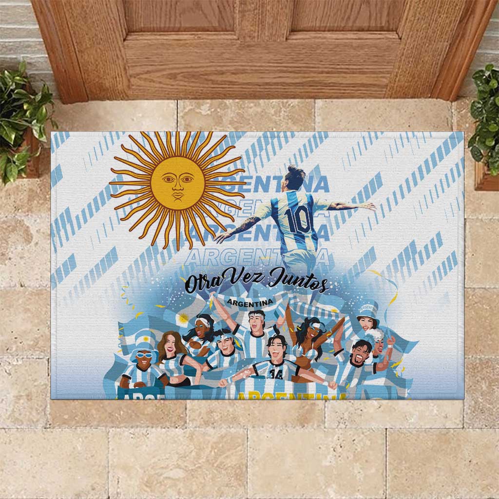 Argentina 2024 Football Champions Rubber Doormat Vamos La Seleccion Otra Vez Juntos - Wonder Print Shop