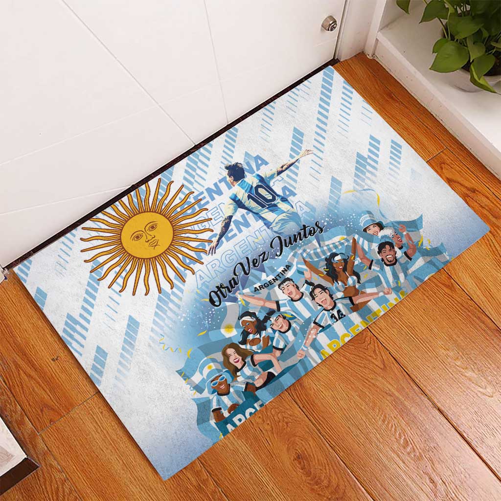 Argentina 2024 Football Champions Rubber Doormat Vamos La Seleccion Otra Vez Juntos - Wonder Print Shop