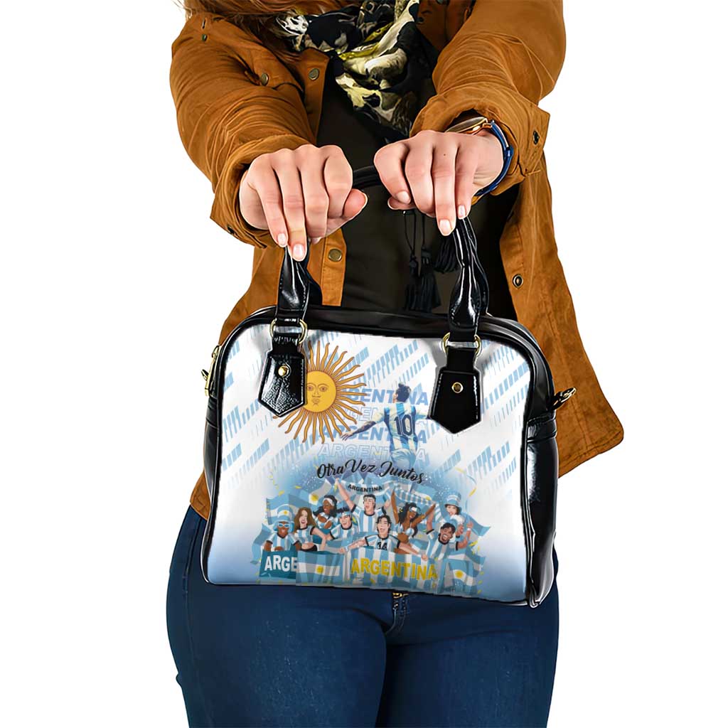 Argentina 2024 Football Champions Shoulder Handbag Vamos La Seleccion Otra Vez Juntos