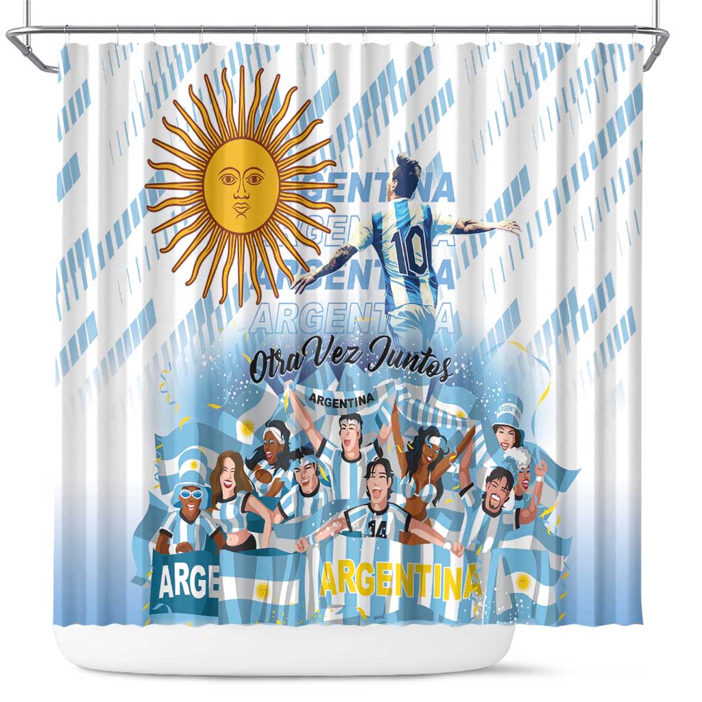 Argentina 2024 Football Champions Shower Curtain Vamos La Seleccion Otra Vez Juntos