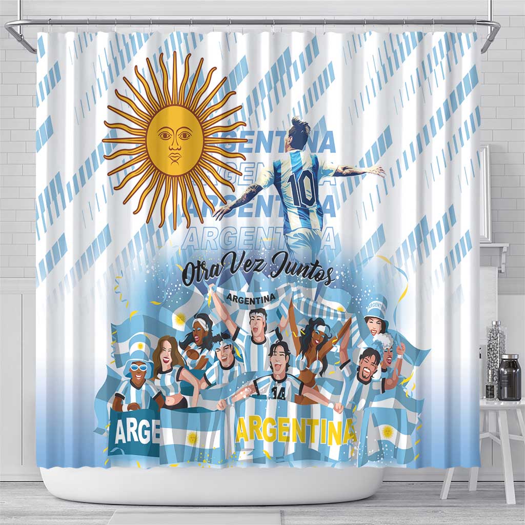 Argentina 2024 Football Champions Shower Curtain Vamos La Seleccion Otra Vez Juntos