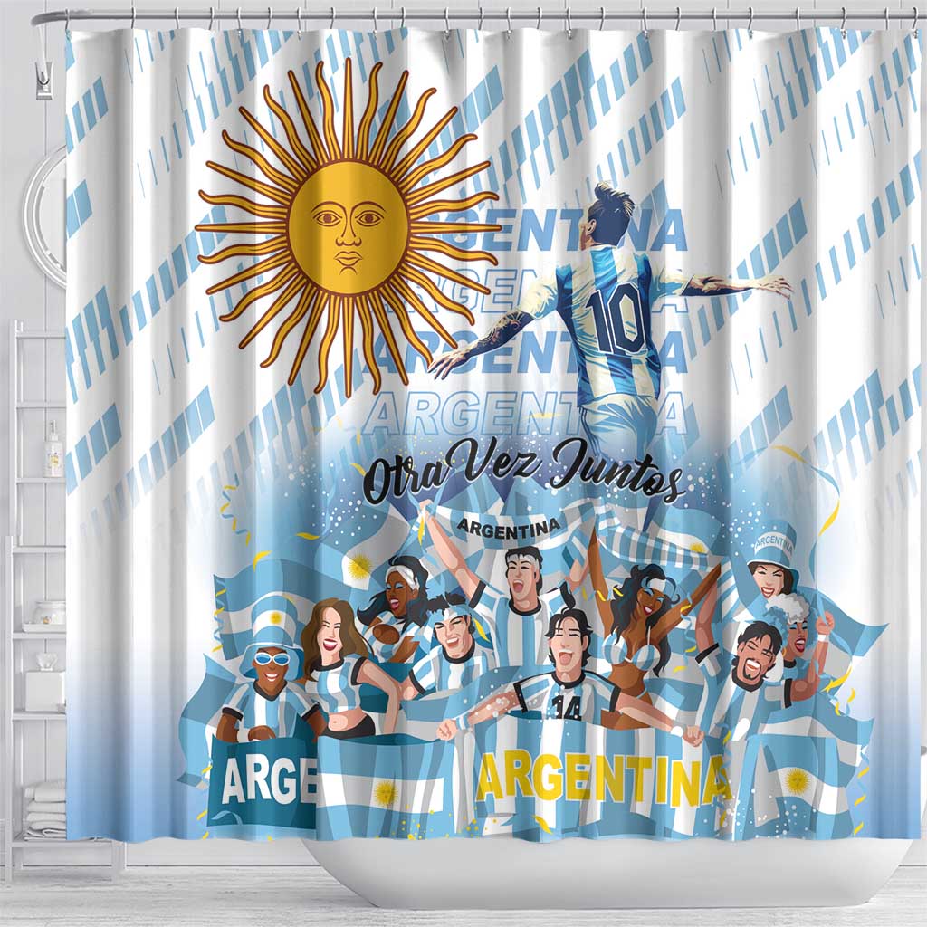 Argentina 2024 Football Champions Shower Curtain Vamos La Seleccion Otra Vez Juntos