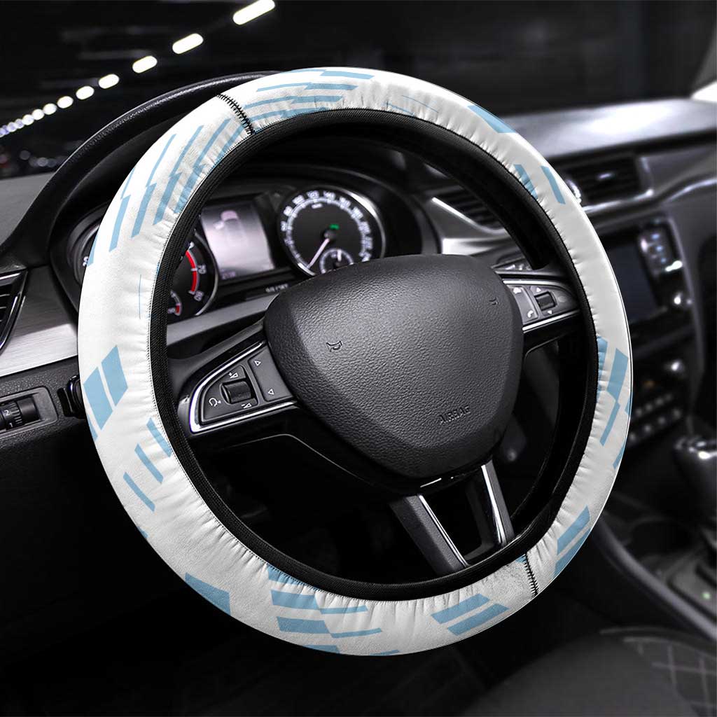 Argentina 2024 Football Champions Steering Wheel Cover Vamos La Seleccion Otra Vez Juntos - Wonder Print Shop