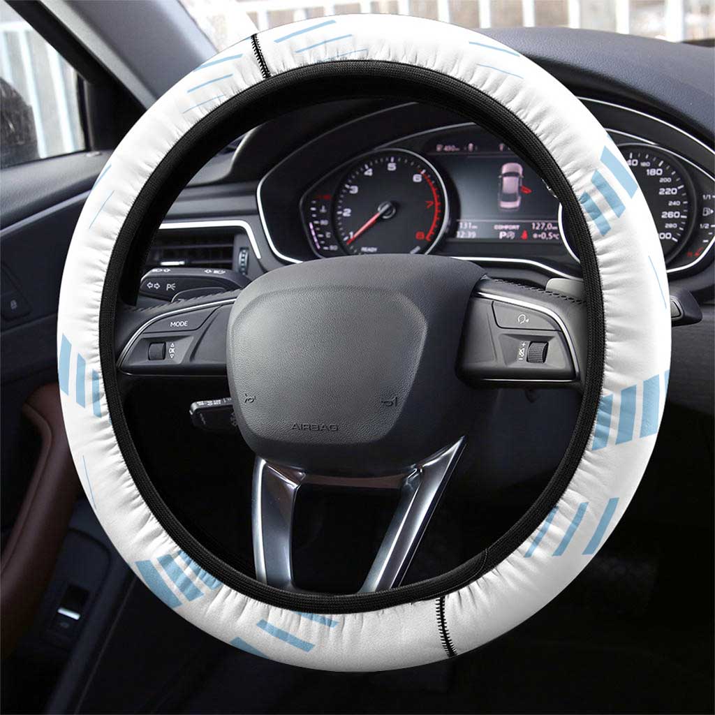 Argentina 2024 Football Champions Steering Wheel Cover Vamos La Seleccion Otra Vez Juntos - Wonder Print Shop